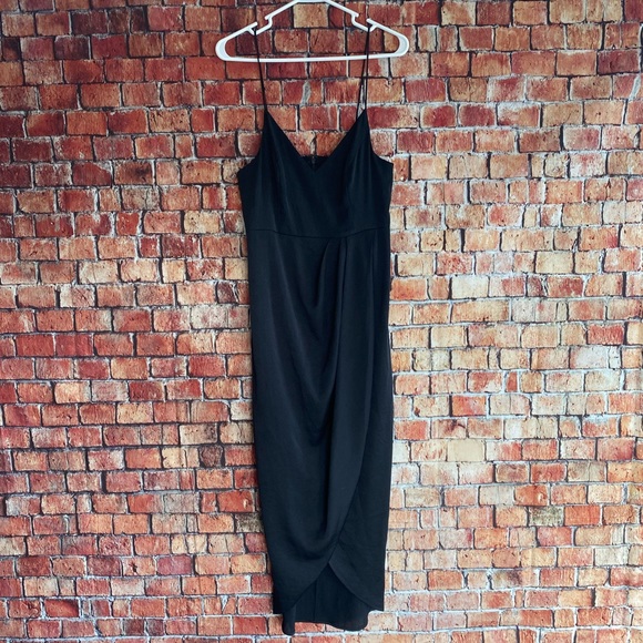 Express Dresses & Skirts - Black Express Midi dress with side slit size S